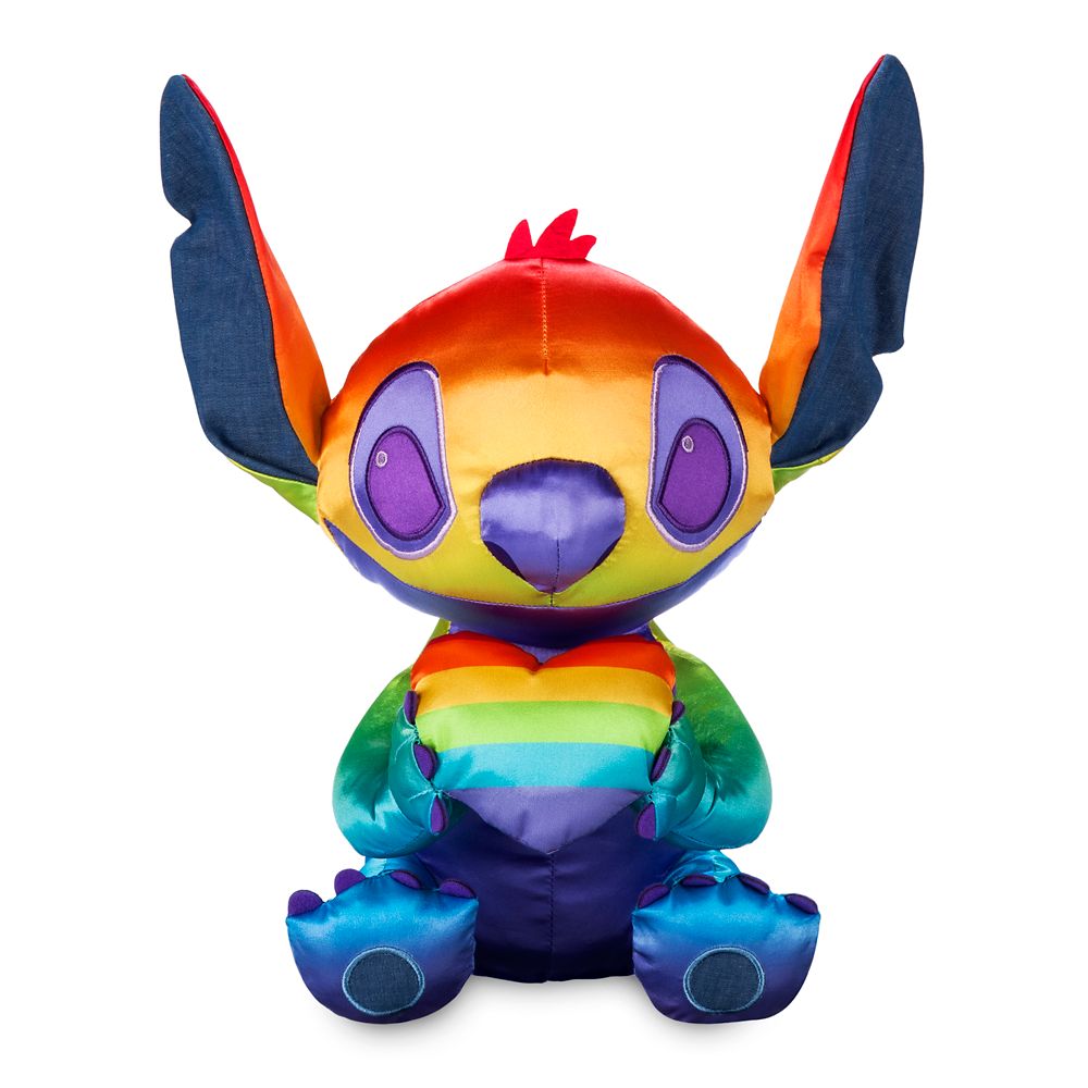 Disney Parks Rainbow Pride Collection Stitch Plush – 15 3/4”