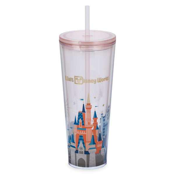 Disney Parks Starbucks Tumbler with Straw Cinderella Castle 24oz