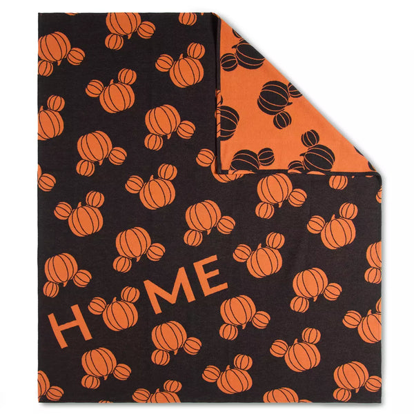 Disney Parks Home Halloween Mickey Mouse Pumpkin Throw Blanket – Image 1 | HappilyShoppe