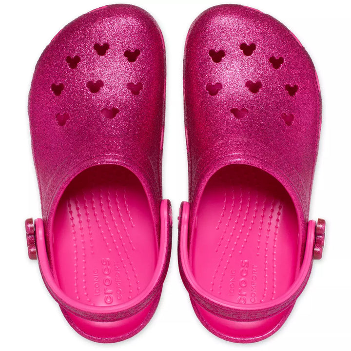 Disney Mickey Mouse Icon Clogs Adults Crocs – Pink Glitter – Image 3 | HappilyShoppe