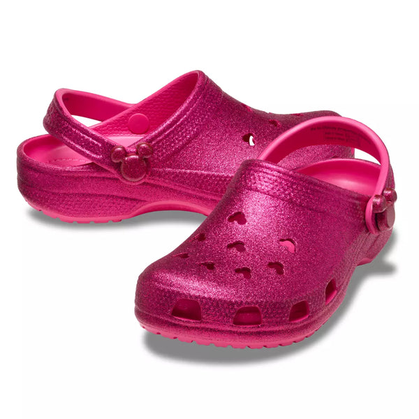 Disney Mickey Mouse Icon Clogs Adults Crocs – Pink Glitter – Image 1 | HappilyShoppe