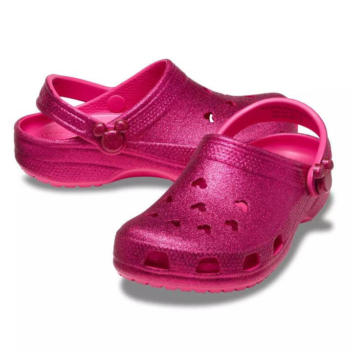 Disney Mickey Mouse Icon Clogs Adults Crocs – Pink Glitter – Image 1 | HappilyShoppe