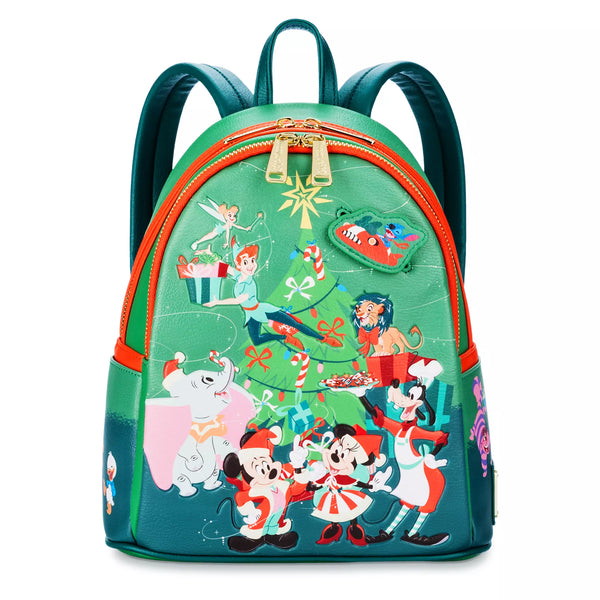 Disney Classics Christmas Glow-in-the-Dark Loungefly Mini Backpack Santa Mickey and Minnie