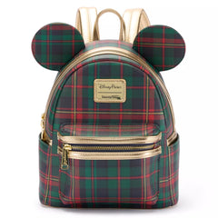 Loungefly Mickey Mouse Holiday Plaid Mini Backpack