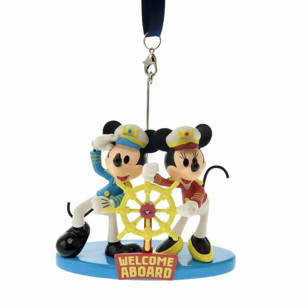 Disney Cruise Line Captain Mickey & Minnie Mouse Welcome Aboard Ornament
