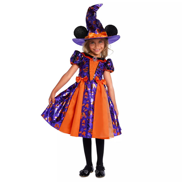 Disney Minnie Mouse Witch Costume Dress and Hat Set for Kids Girls
