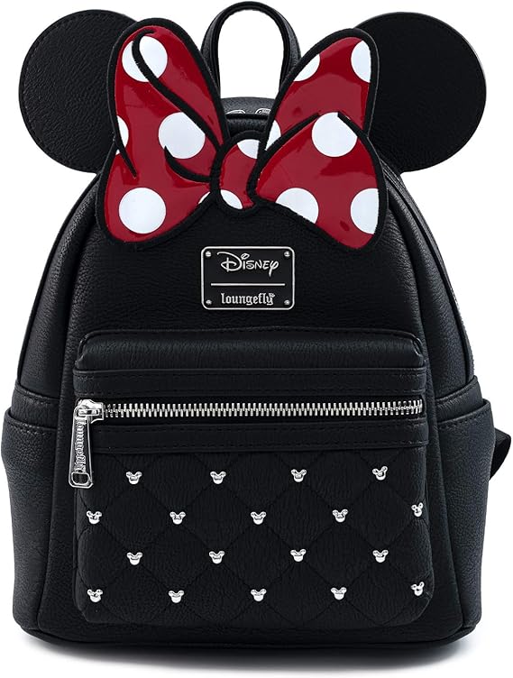 Loungefly Disney Minnie Mouse Bow Faux Leather Womens Mini Backpack – Image 1 | HappilyShoppe