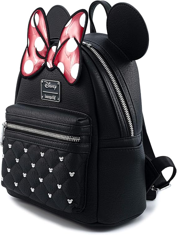 Loungefly Disney Minnie Mouse Bow Faux Leather Womens Mini Backpack – Image 2 | HappilyShoppe