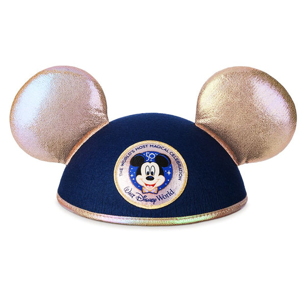Mickey Mouse Ear Hat for Adults – Walt Disney World 50th Anniversary – Silver & Blue