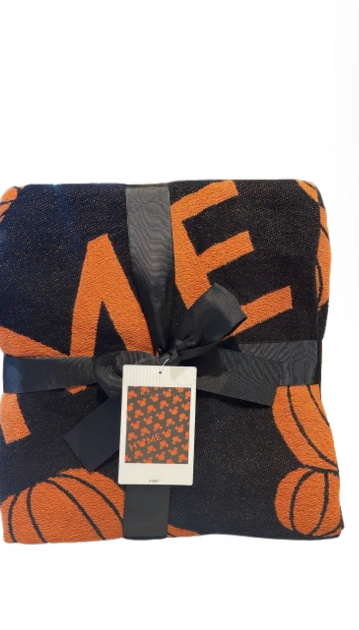 Disney Parks Home Halloween Mickey Mouse Pumpkin Throw Blanket – Image 4 | HappilyShoppe