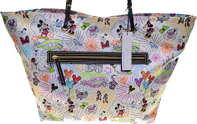 Dooney & Bourke Disney Sketch Nylon Large Reversible Tote White – Image 2 | HappilyShoppe