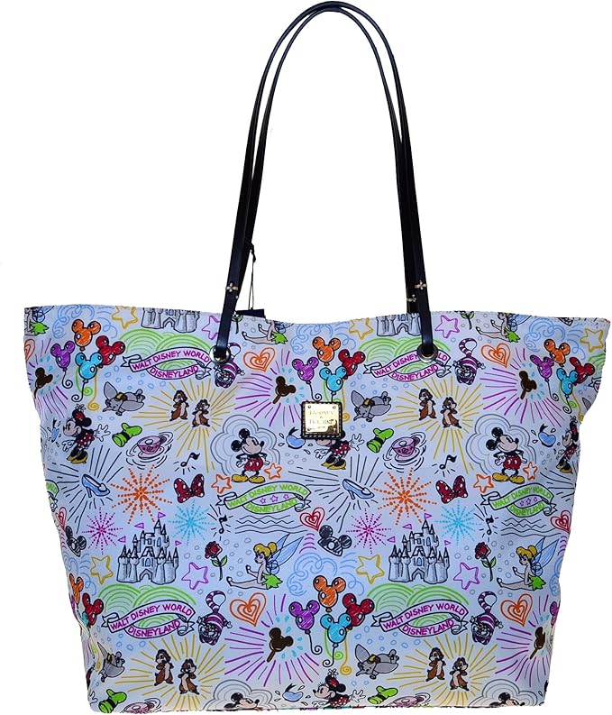 Dooney & Bourke Disney Sketch Nylon Large Reversible Tote White – Image 3 | HappilyShoppe