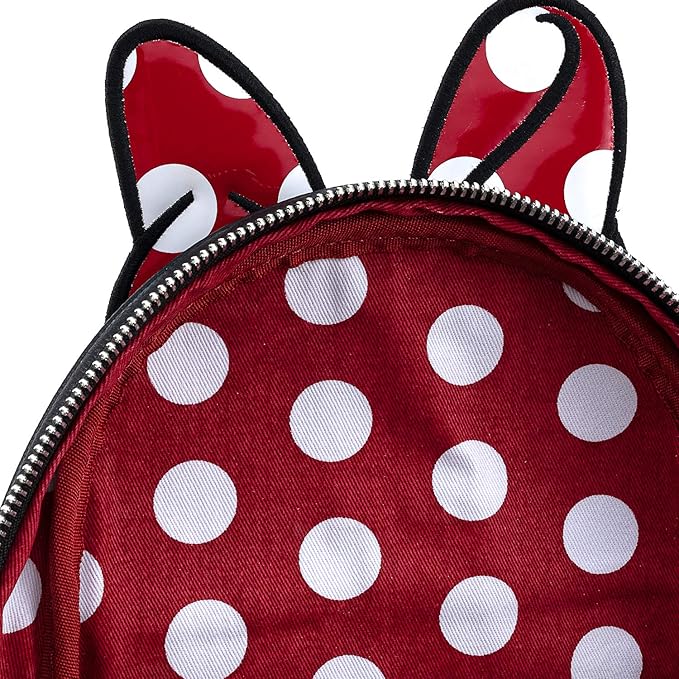 Loungefly Disney Minnie Mouse Bow Faux Leather Womens Mini Backpack – Image 4 | HappilyShoppe