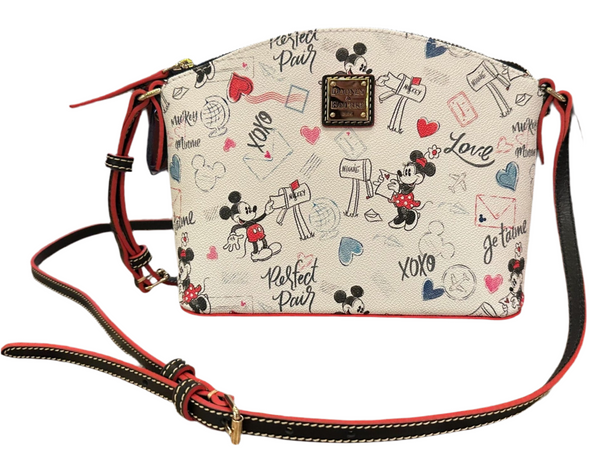 Disney Dooney & Bourke Mickey Minnie Mouse Sweethearts Valentines Crossbody Bag Purse