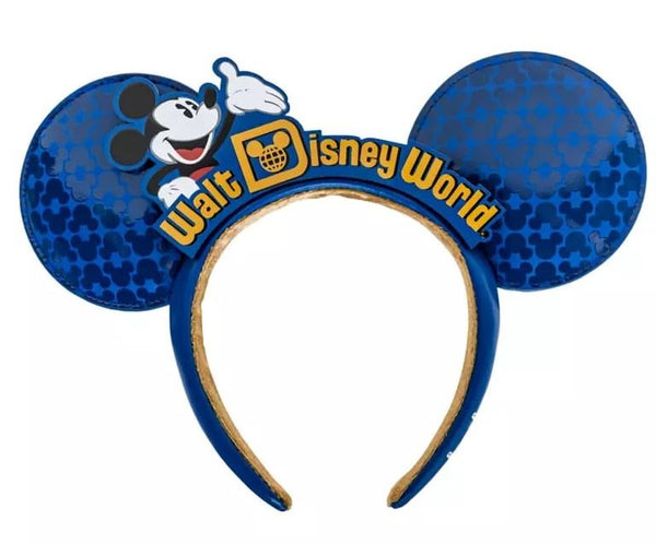 Disney Parks WDW Walt World Blue Making Magic Mickey Mouse Ears Headband