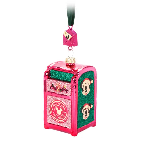 Disney 2024 Mickey & Minnie Mailbox Glass Holiday Christmas Ornament – Image 1 | HappilyShoppe