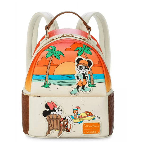 Disney Parks Loungefly Mickey and Minnie Beach Mini Backpack