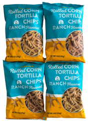4 Packs Trader Joe's Ranch Flavored Rolled Corn Torilla Chips Gluten Free