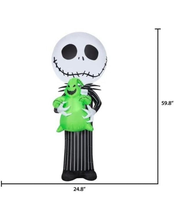 Halloween Jack Skellington Inflatable - 5ft Jack Skellington with Oogie Boogie Nightmare Before Christmas Yard Decorations