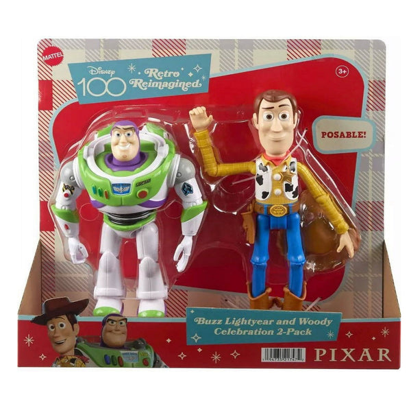 Disney 100 Retro Reimagined Holiday Toy Story Woody Buzz Action Figure Set