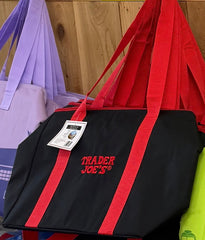 Trader Joe’s Black & Red Insulated Tote Bag Cooler Shopping Grocery