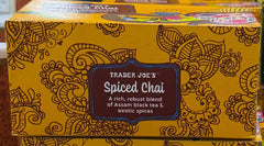 3 Packs Trader Joe's Spiced Chai Black Tea 20 Tea Bags 2.2 oz Each Pack = 60 ct