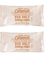 2 Packs Trader Joe's Caramel Sea Salt Baking Chips 10 oz Each LIMITED