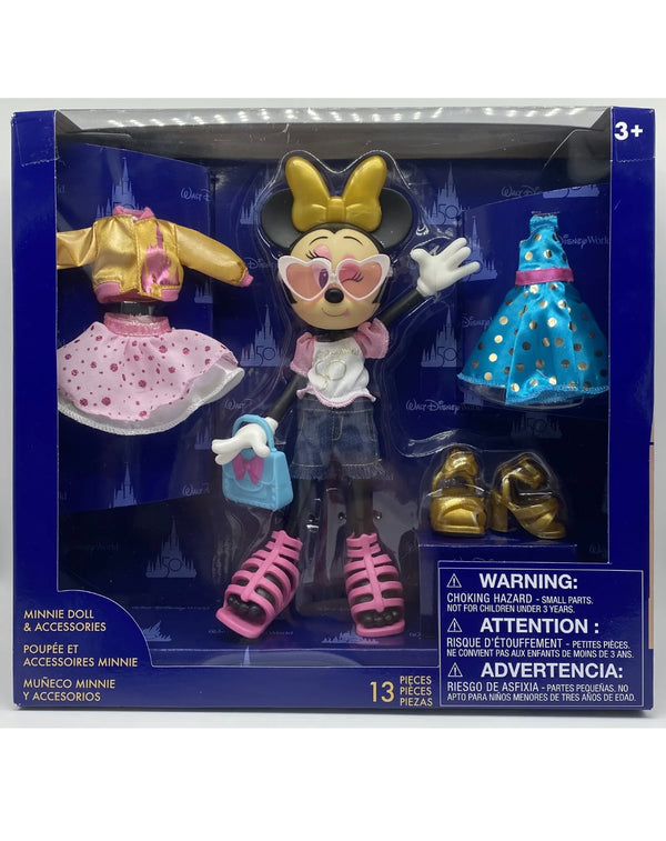 Disney Parks 50th Anniversary Walt Disney World Minnie Mouse Doll and Accessories