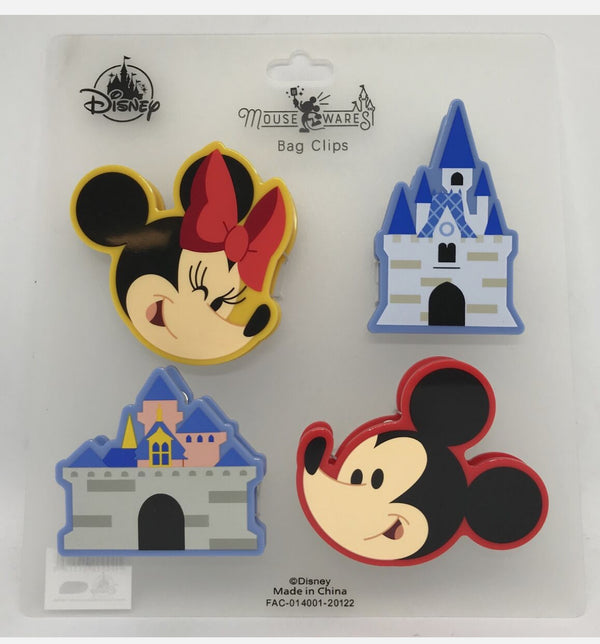 Disney Parks Mickey Mouse Minnie Cinderella Castle Sleeping Beauty Bag Clip