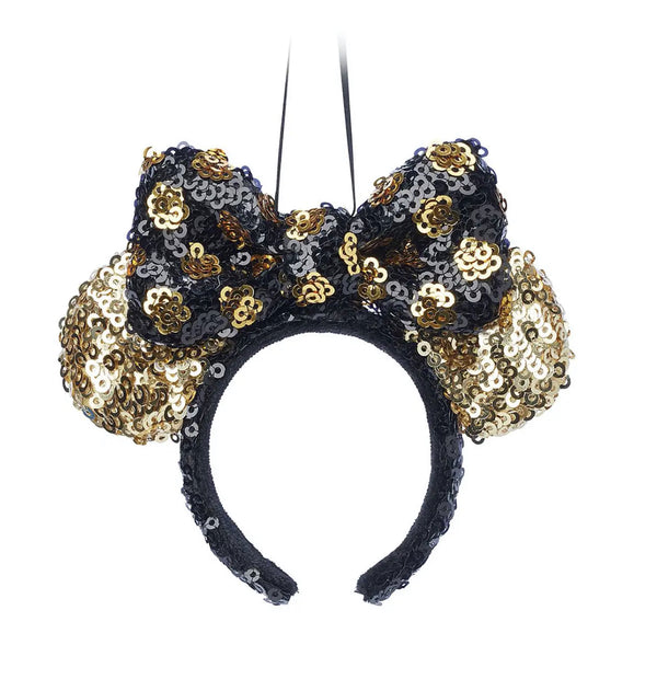 Disney Ear Headband Christmas Ornament - Minnie Mouse - Black and Gold