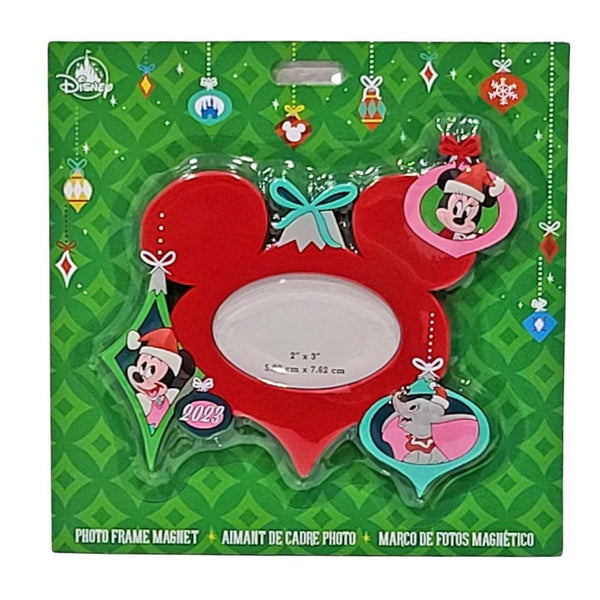 Disney Parks Santa Mickey Friends Ornament Christmas Photo Frame Magnet