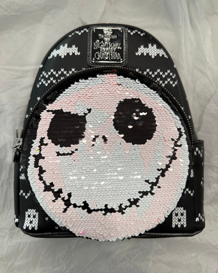 Disney Loungefly Nightmare Before Christmas Sequin Jack Mini Backpack – Image 1 | HappilyShoppe