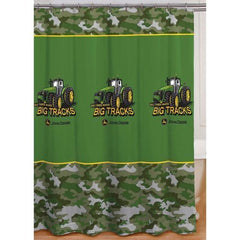 John Deere Shower Curtain Green Tractor Big Tires Make Big Tracks 72"x72" Fabric