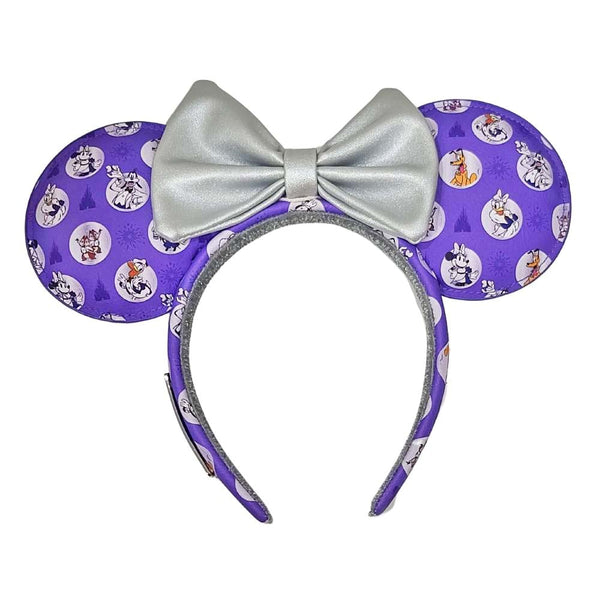 Disney Loungefly Minnie Mouse Ears Headband Disney100 Mickey And Friends Castle Icons Purple