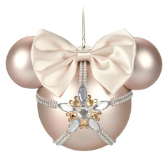 Disney Minnie Mouse Icon Glass Ball Sketchbook Ornament Rose Gold & Gems
