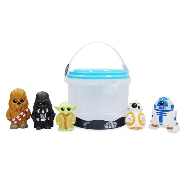 Disney Parks Star Wars Bucket Toy Bath Set Chewbacca R2-D2 BB-8 Yoda Darth