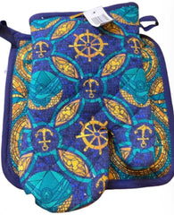 DISNEY PARKS CRUISE LINE MOSAIC COLLECTION OVEN MITT & POTHOLDER SET