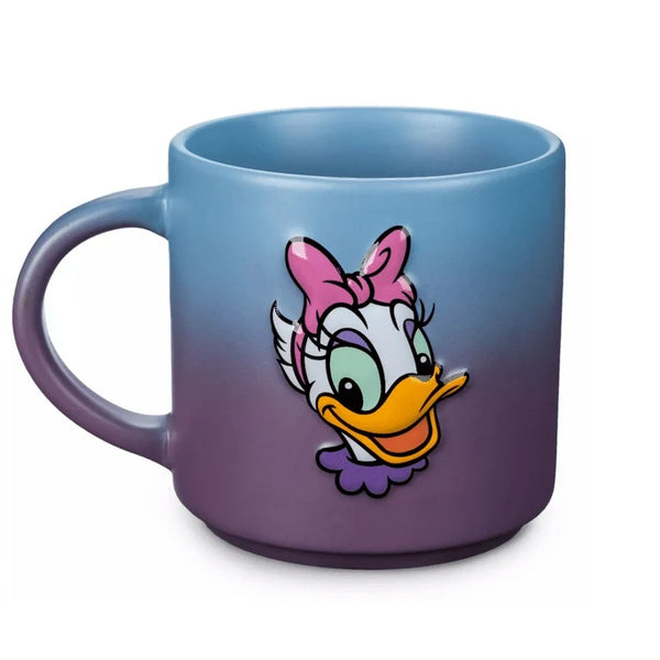 Disney Parks Minnie Mouse Daisy Duck Two Tones Ombré Purple Blue Ceramic Coffee Mug
