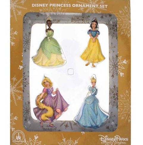 Disney Christmas Ornament Set 4 Princesses Rapunzel Tiana Snow White Cinderella – Image 2 | HappilyShoppe