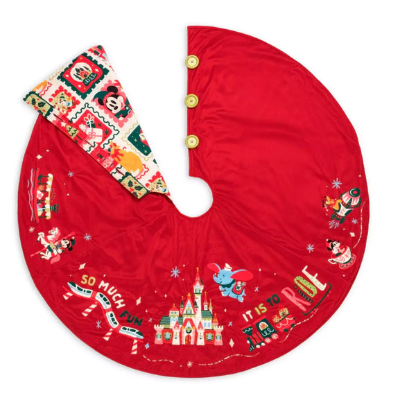 Disney Parks Mickey and Friends Fantasyland Castle Holiday Tree Skirt – Image 1 | HappilyShoppe