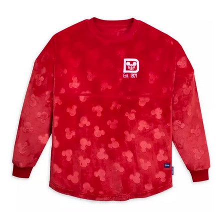 Walt Disney World Mickey Mouse Icon Fluffy Red Spirit Jersey For Adults