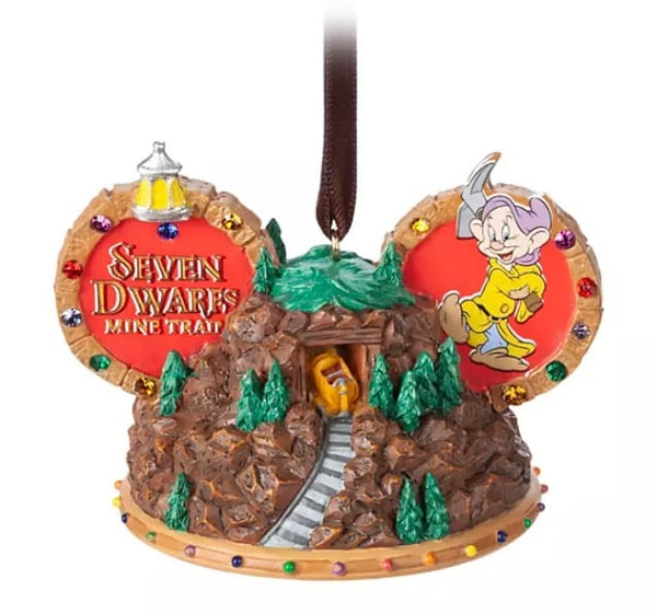 Disney Seven Dwarfs Mine Train Ears Hat Christmas Ornament