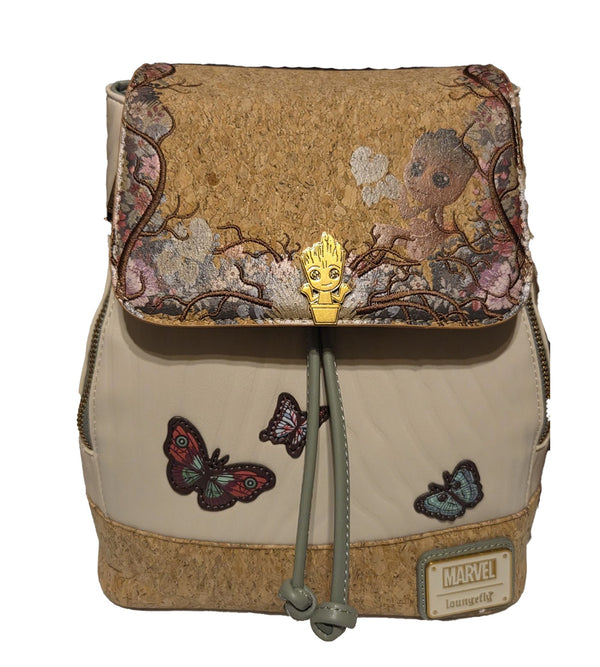 Loungefly Guardians of The Galaxy Groot Cork Floral Butterfly Mini Backpack