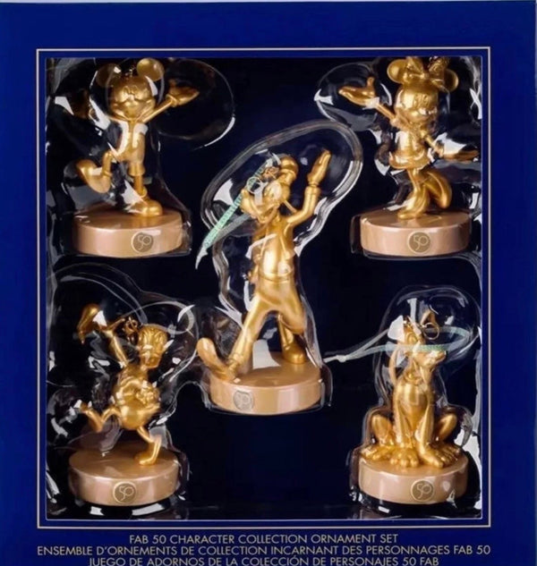 Disney Ornament Set WDW 50th Anniversary Magic Kingdom Fab 5