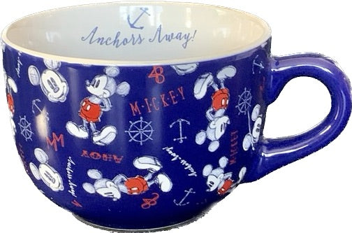 Disney Crusie Mickey Mouse Anchors Away Blue Soup Mug
