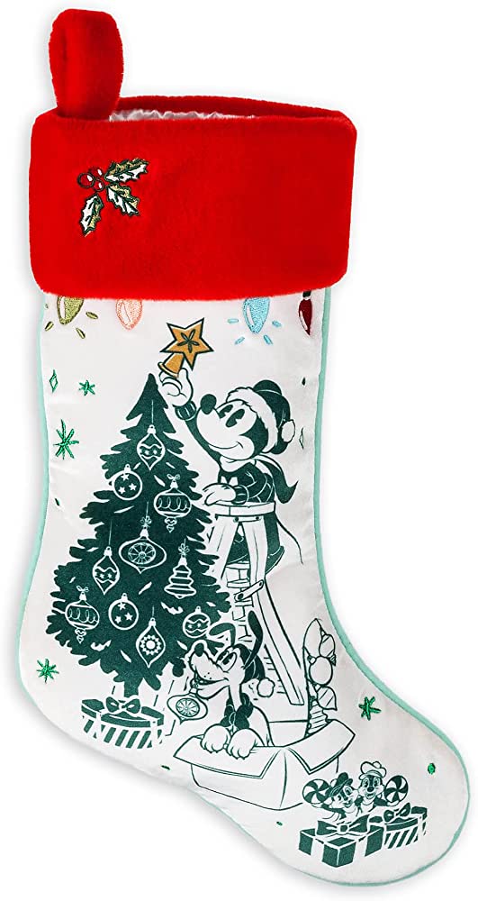 Disney Parks Mickey Mouse and Pluto Vintage Christmas Stocking