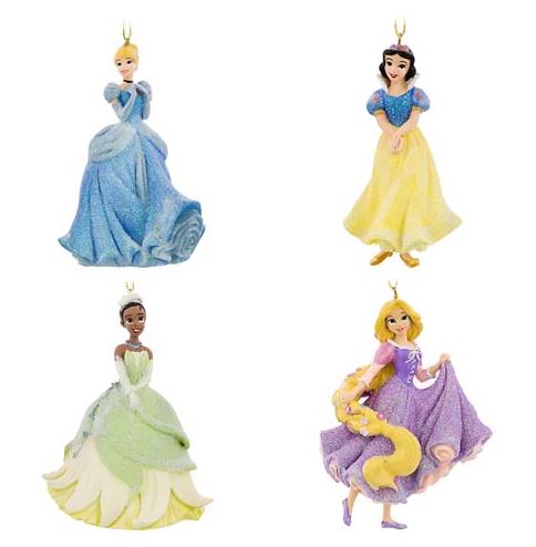 Disney Christmas Ornament Set 4 Princesses Rapunzel Tiana Snow White Cinderella – Image 1 | HappilyShoppe