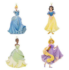 Disney Christmas Ornament Set 4 Princesses Rapunzel Tiana Snow White Cinderella