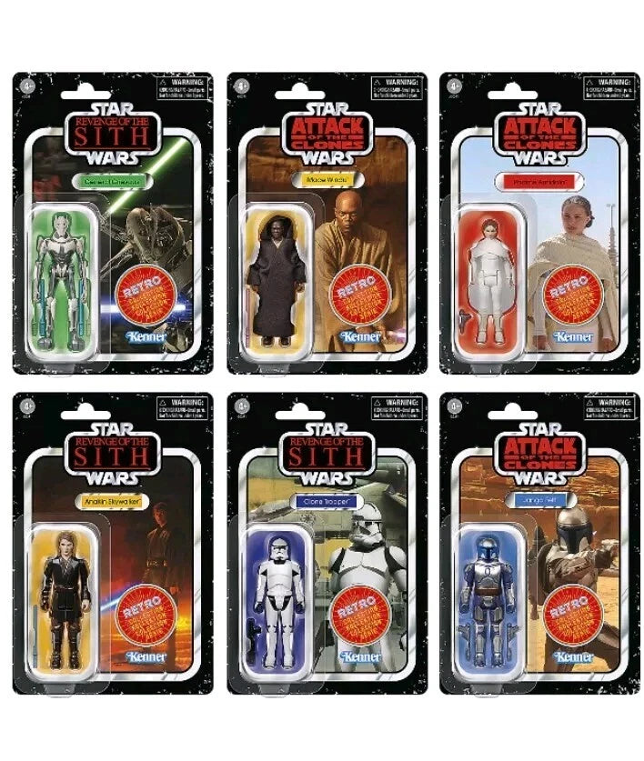 Disney Parks Action Figures 2024 Star Wars 6-Pack Retro Collection Episode 2 & 3 – Image 2 | HappilyShoppe