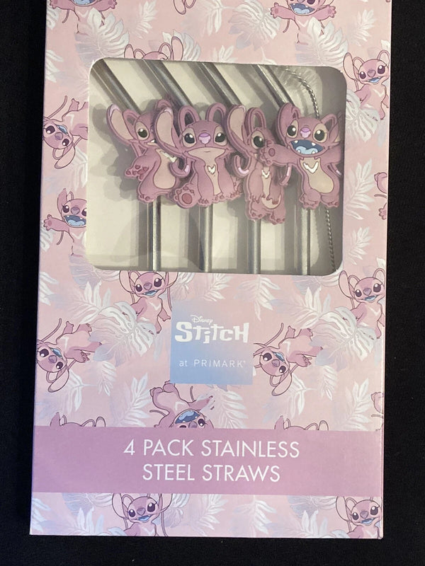 Primark Exclusive Disney Lilo & Stitch Angel 4 pk stainless Steel Reusable Straw